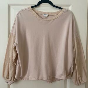 Umgee Tan Boxy Blouse with Relaxed Fit